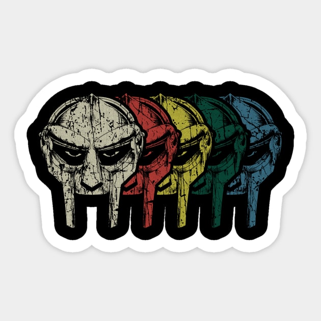 MF DOOM MASK 70S - VINTAGE RETRO STYLE Sticker by lekhartimah